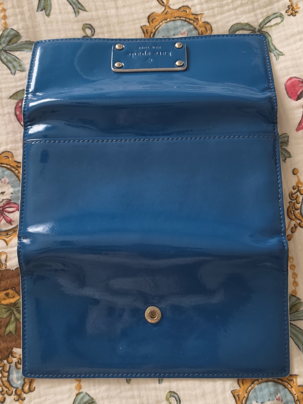 Kate Spade Blue Patent Leather Continental Wallet - Picture 3 of 5
